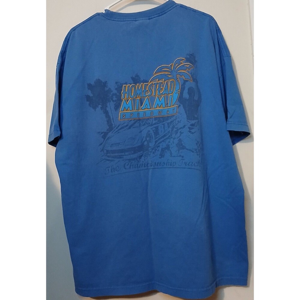 Vintage Homestead Miami Speedway T-Shirt Mens 2XL Blue NASCAR Racing AAA